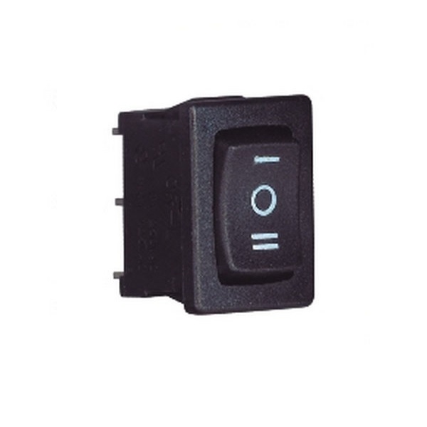 Electrónica Mendoza. TECLA 1P 6A 250V ON OFF ON CON PUNTO MEDIO 19.2X13MM
