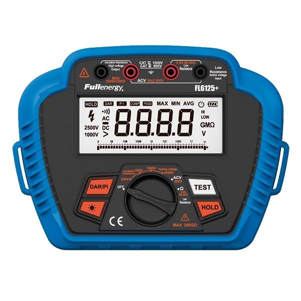 Imagen de MEDIDOR DE RESISTENCIA Y AISLAMIENTO FULLENERGY FL6125+